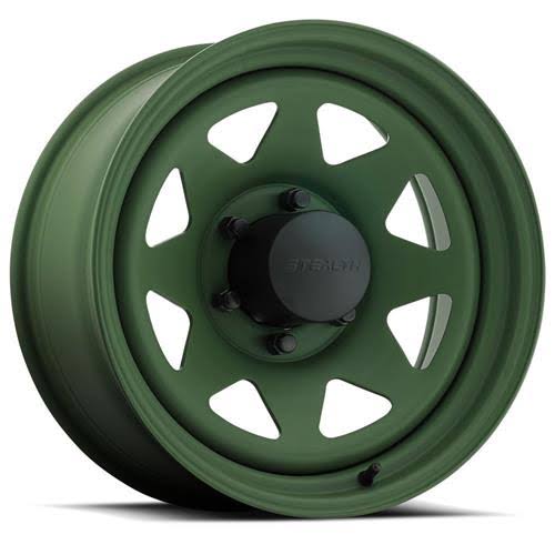 15x8 5x127mm|5x5in. 8-Spoke Camo Green Wheels J27356