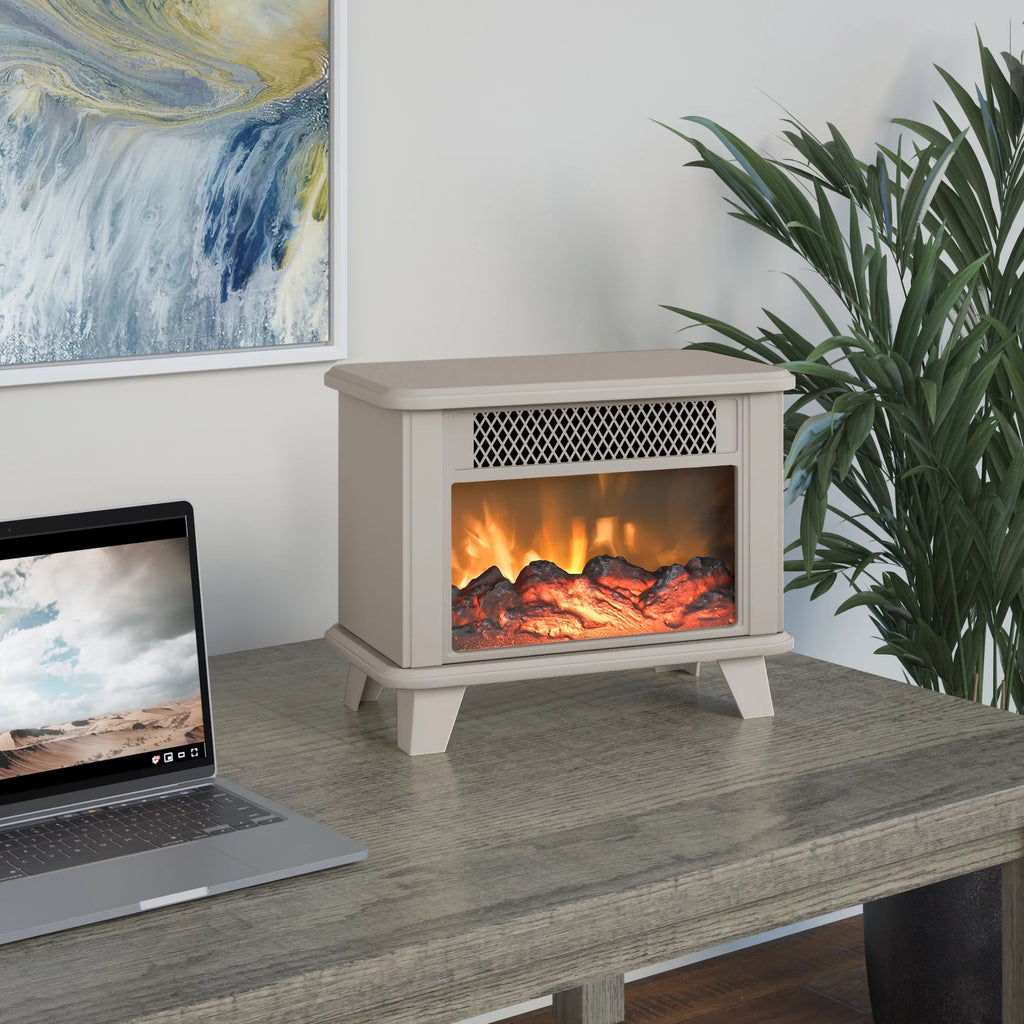 Cream Electric Fireplace Space Heater F5633