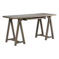 Rustic Solid Wood Computer Desk in Distressed Gray H4356