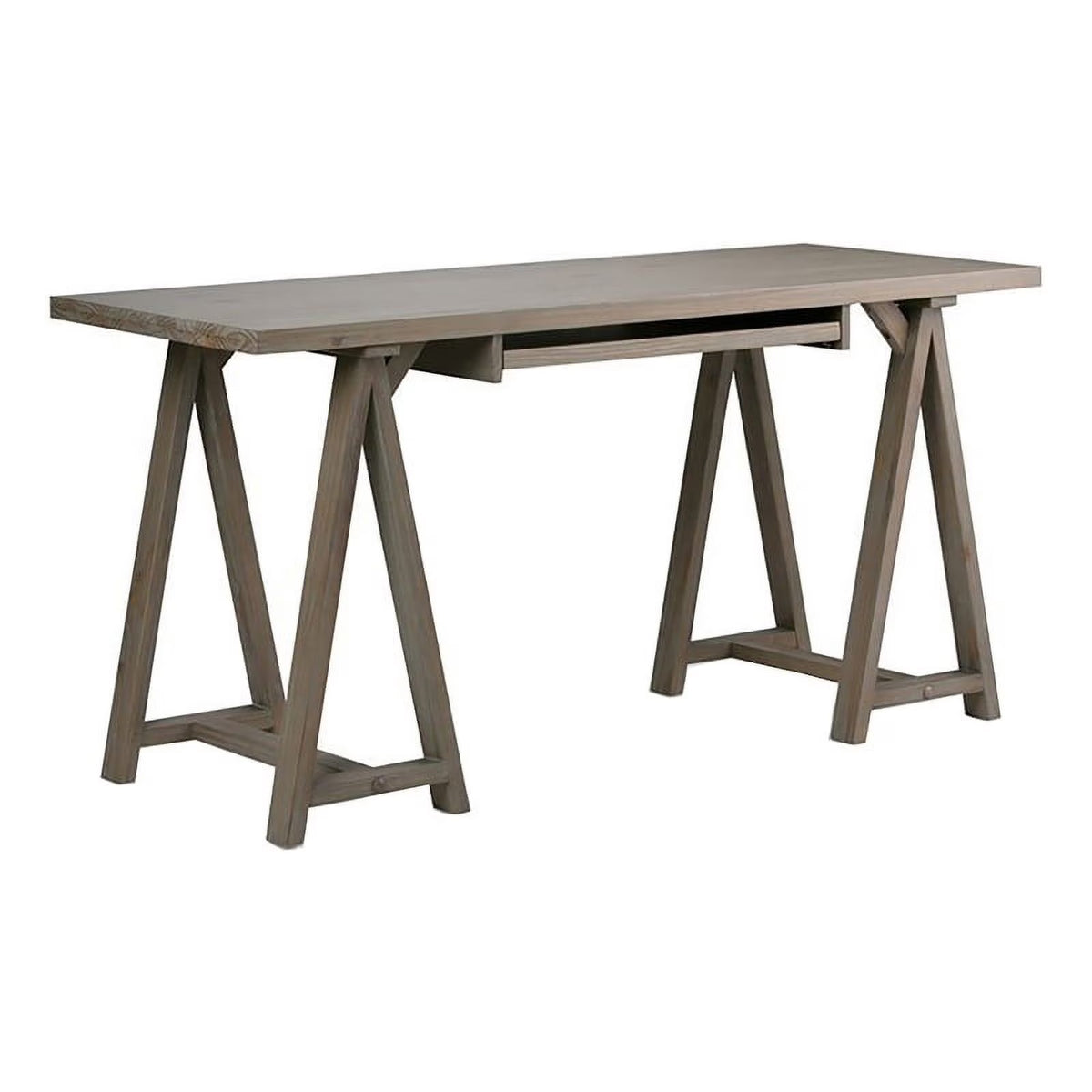 Rustic Solid Wood Computer Desk in Distressed Gray H4356