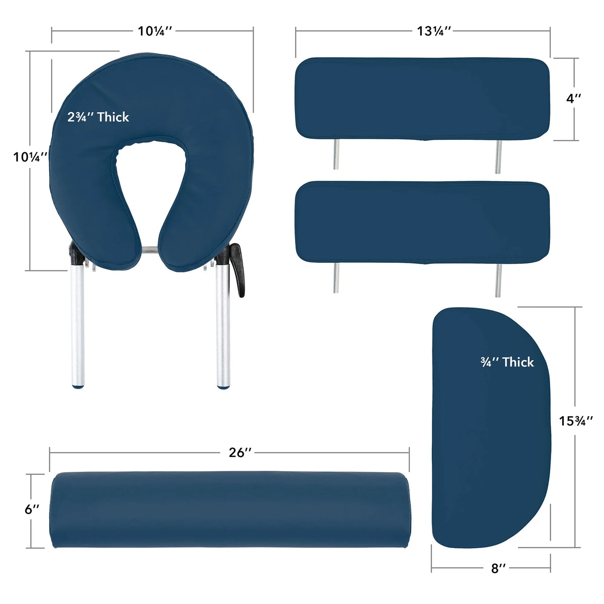 Blue Portable Massage Table with Backrest E660439