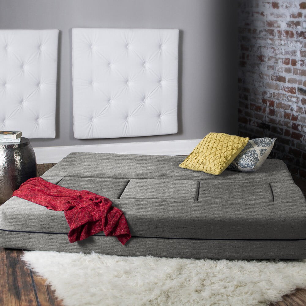 California King Convertible Sleeper Sofa and Ottomans Dove Grey Foam Polyester I692