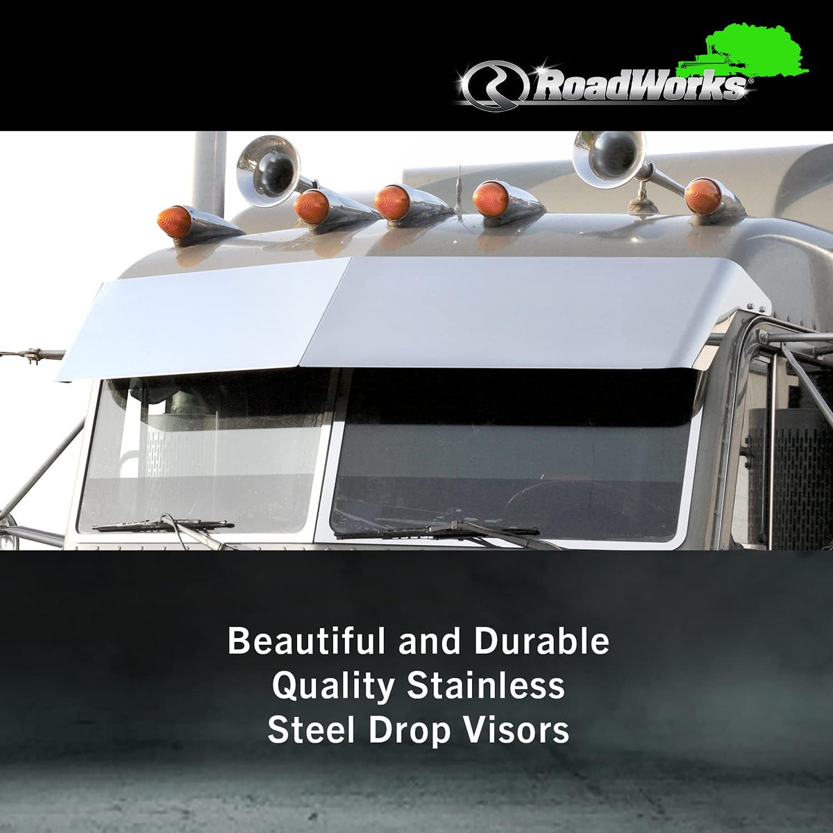 White Stainless Steel Blind Mount Drop Visor M53206