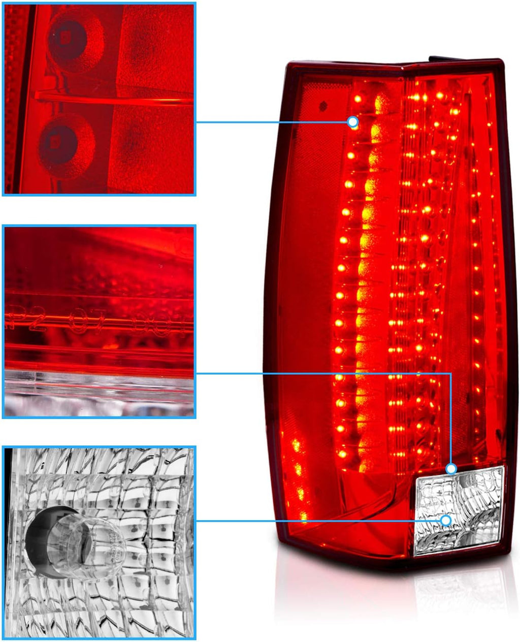Red/Clear LED Tail Lights for Chevy Tahoe/Suburban/Yukon A982