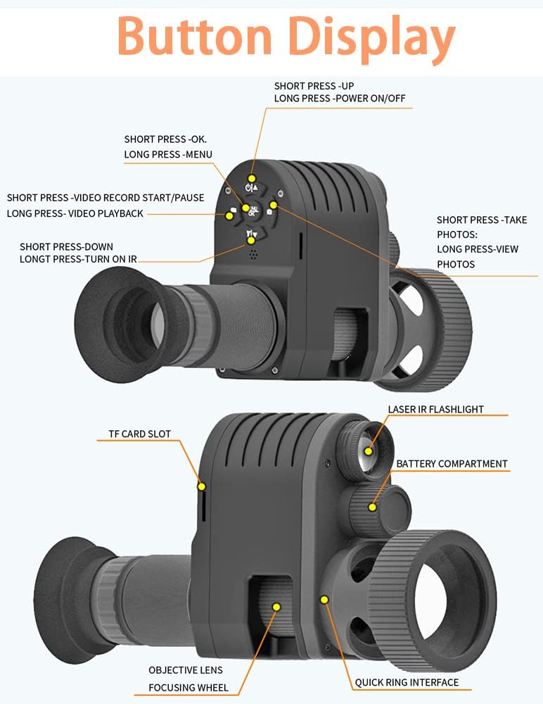Night Vision Scope 1080P Hunting Riflescope with Quick Install Rings M513688