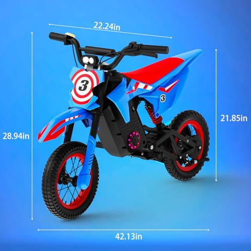 Kids Electric Dirt Bike 25KM/h Adjustable Speed Black A1814