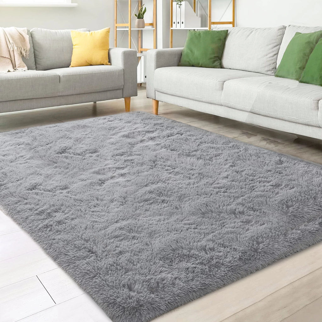 Light Gray 8' x 10' Shag Area Rug Y4743