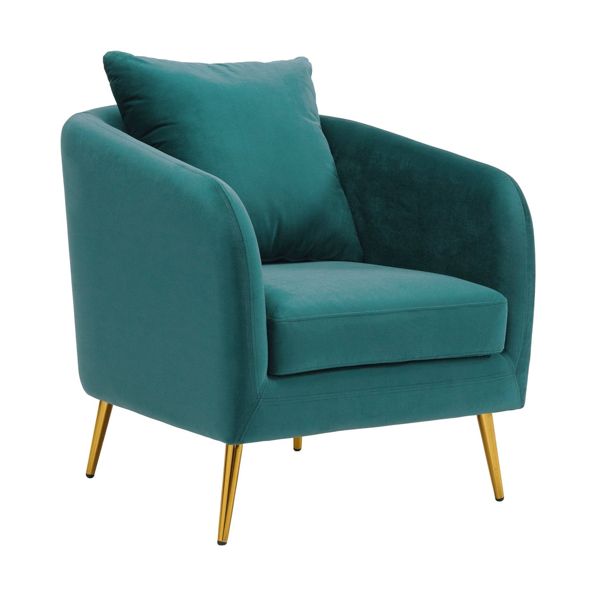 Marine Blue Accent Chair with Gold Legs R72001