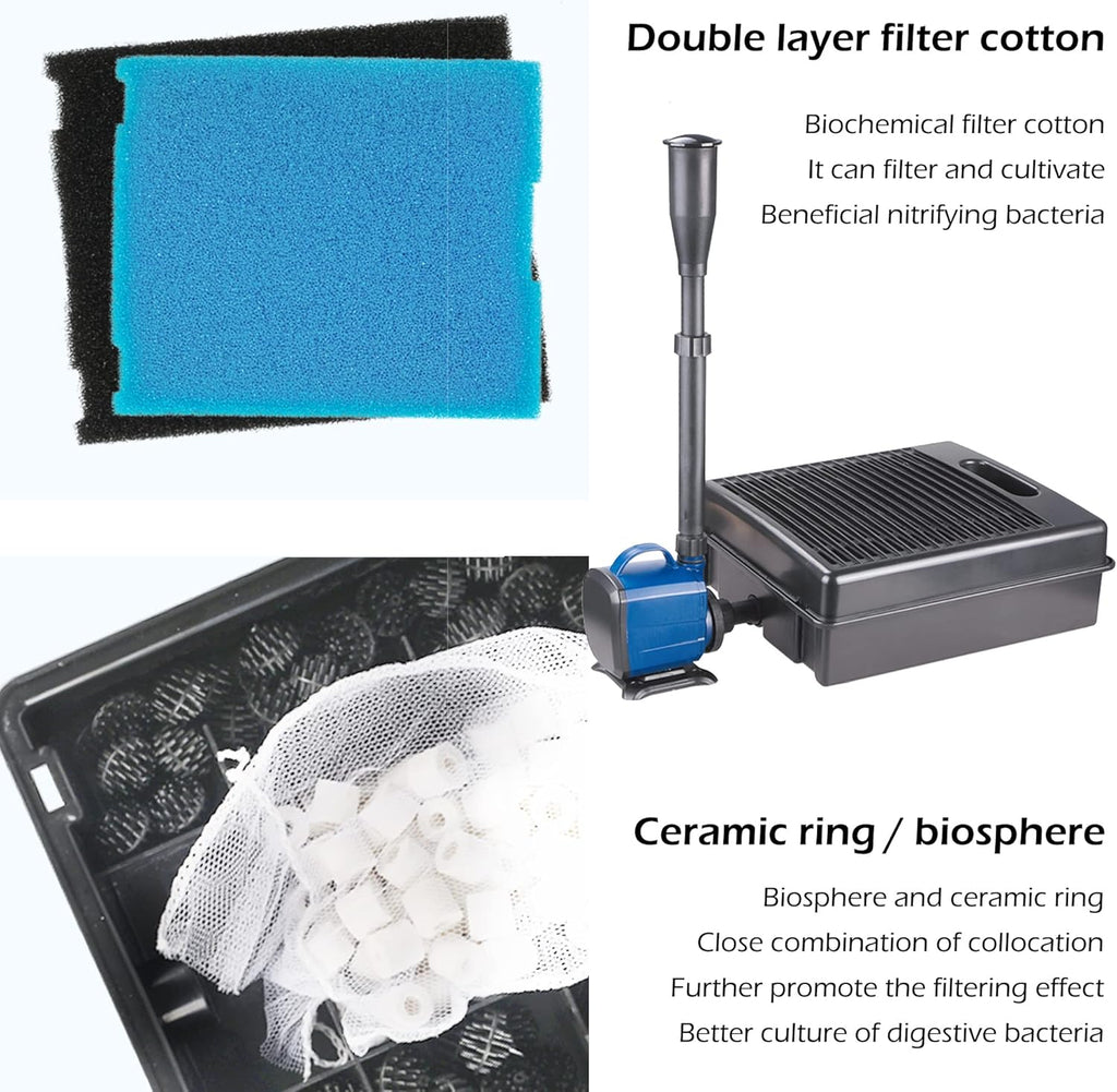 Submersible Pond Filter Pump Fountain Kit 792GPH J496945