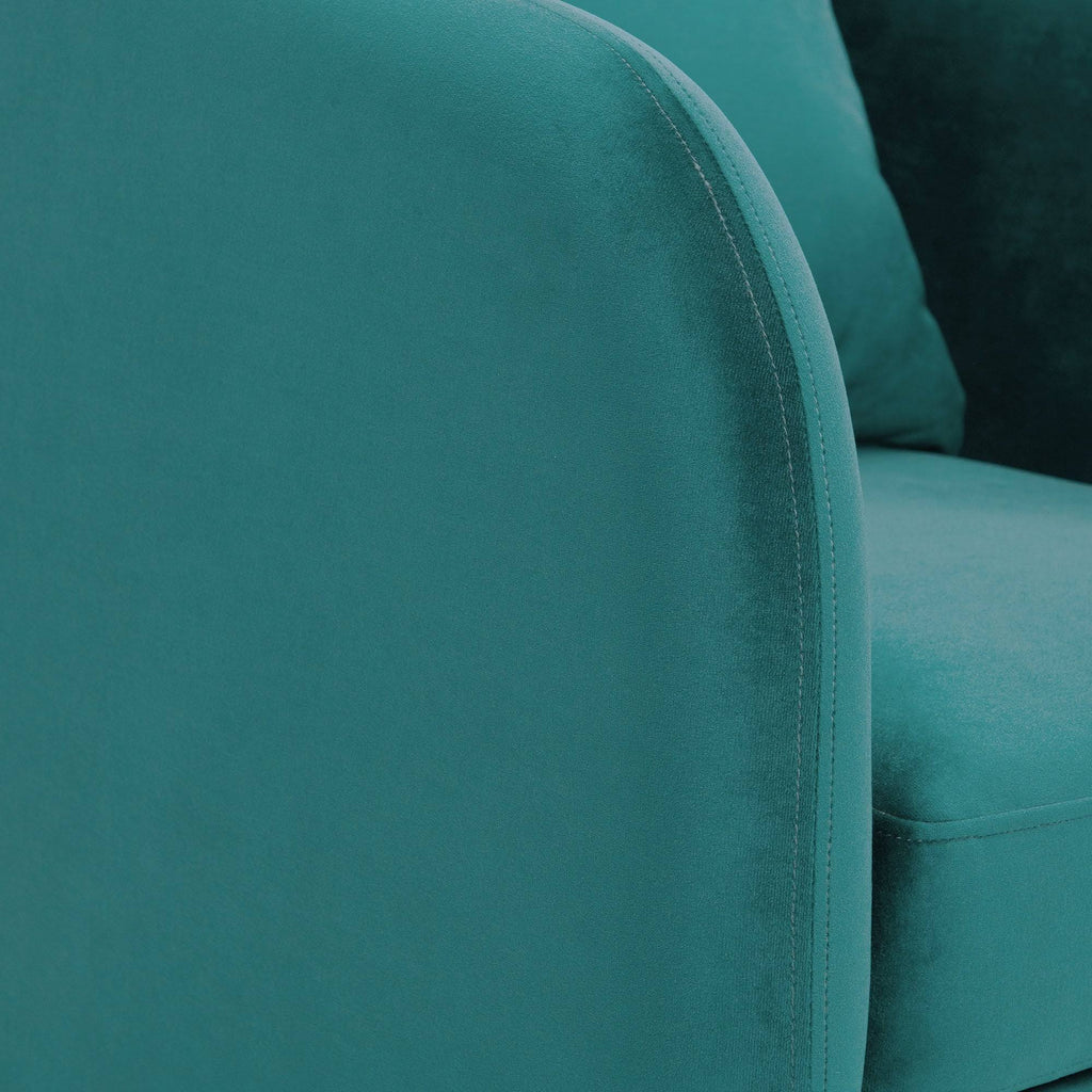 Marine Blue Accent Chair with Gold Legs R72001