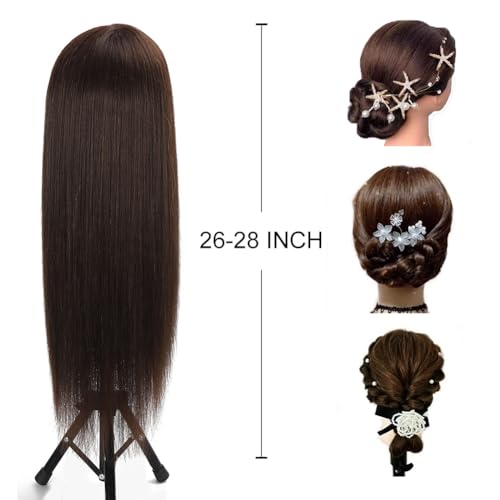 Mannequin Head with 80% Human Hair Straight 26"-28" N238