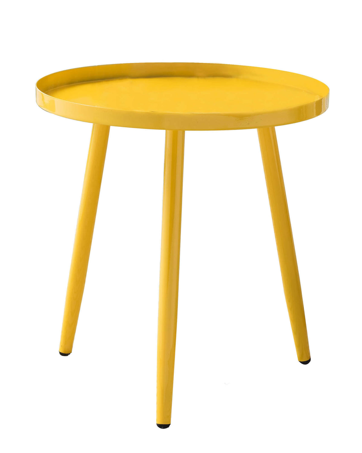 Round Yellow Metal 3 Legged Side End Accent Table M894207