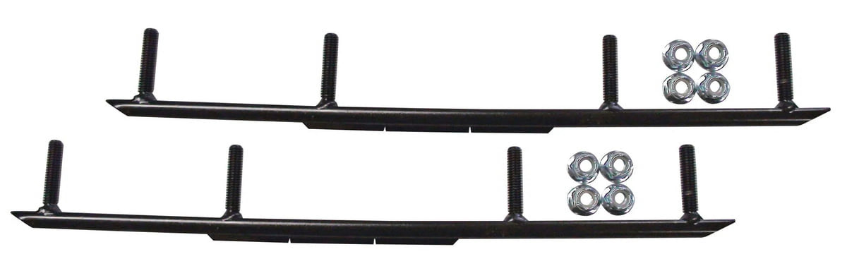 White Snowmobile Skis with 8" Round Bars Complete Kit G583