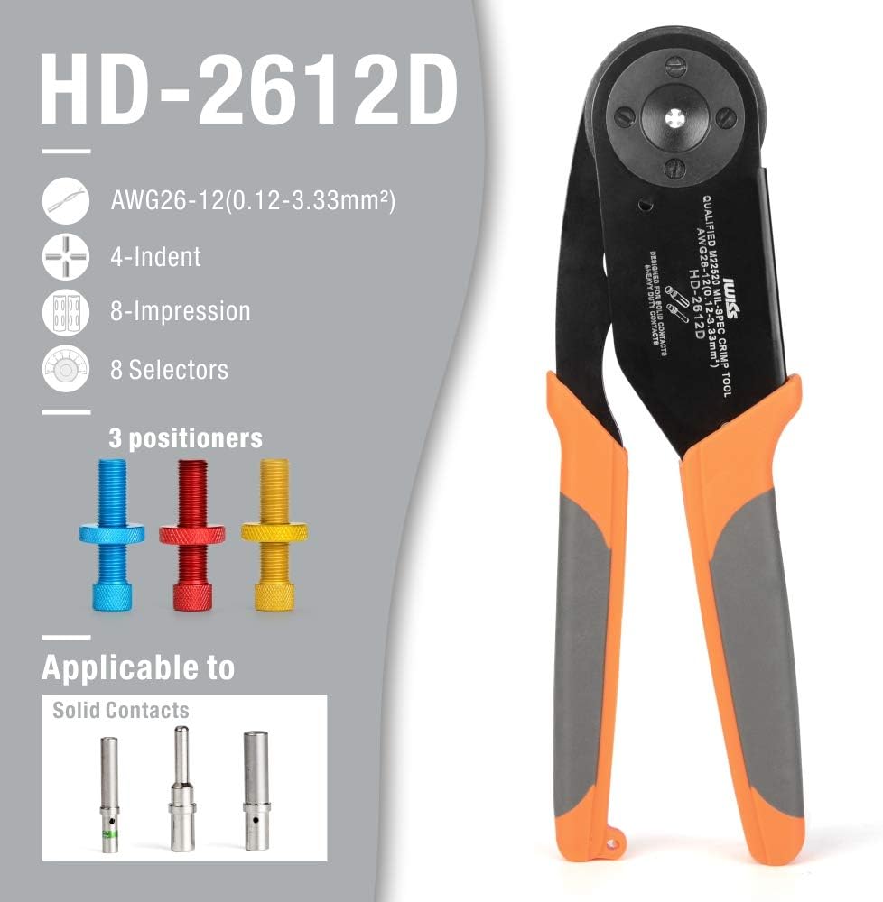 Solid Contacts Crimping Tool AWG 26-12 O73799