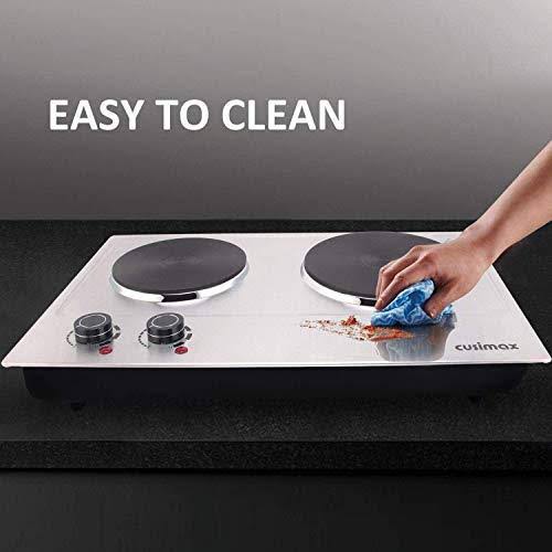 1800W Electric Double Burner Countertop Cast Iron Hot Plate Y44252