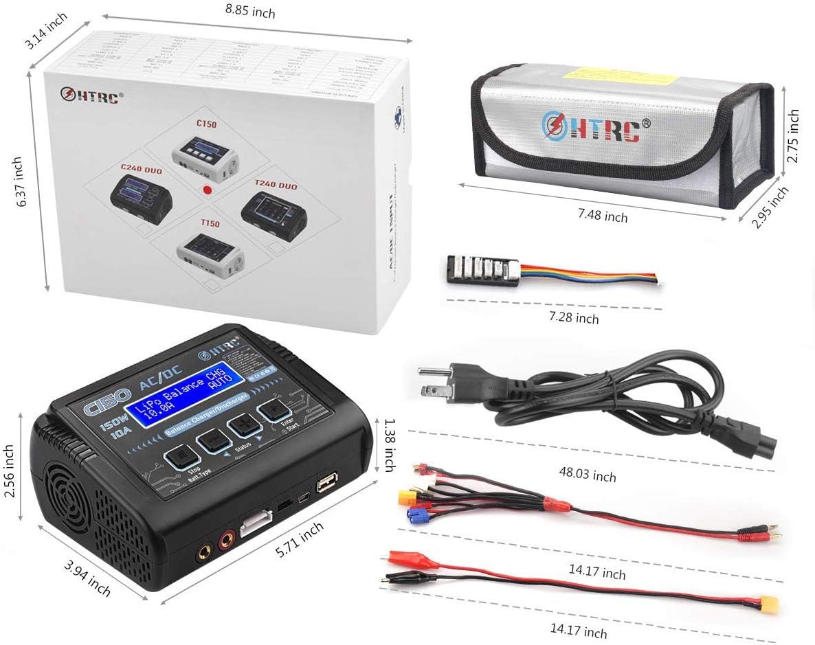 150W 10A 1-6S AC/DC Balance Charger Discharger H838