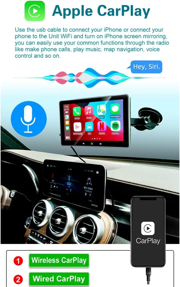 7 Inch Touchscreen Monitor with Bluetooth Car Stereo C786627