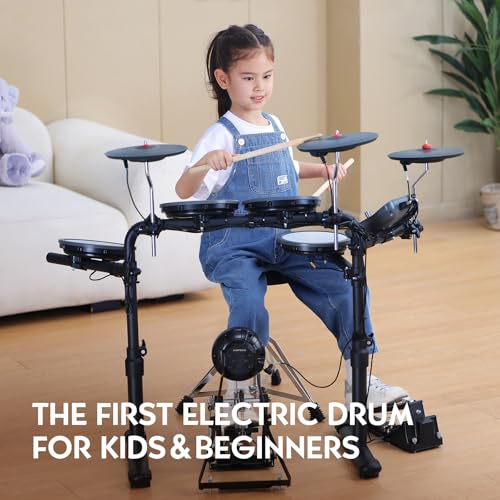 Electric Drum Set with Mesh Drum Pads O616095