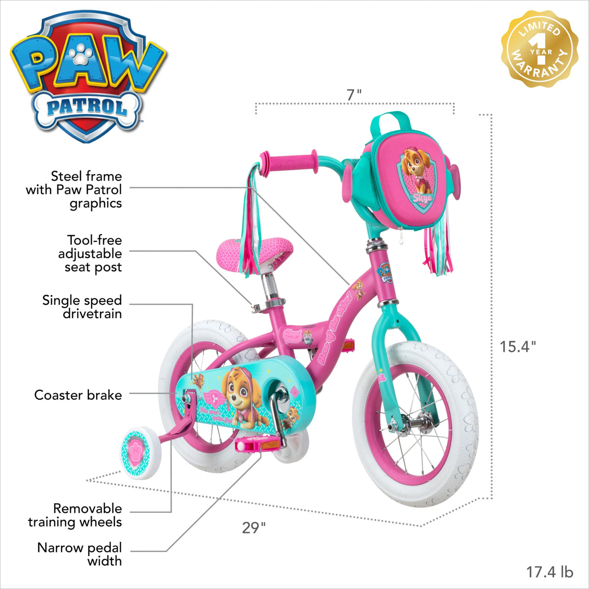 Pink 12 In. Wheels Bike L5918