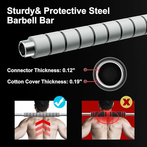 Heavy Adjustable Dumbbell Barbell Set, Metal Dumbbell Grip and Barbell Bar, 1" Center Hole Weight Plate B3427