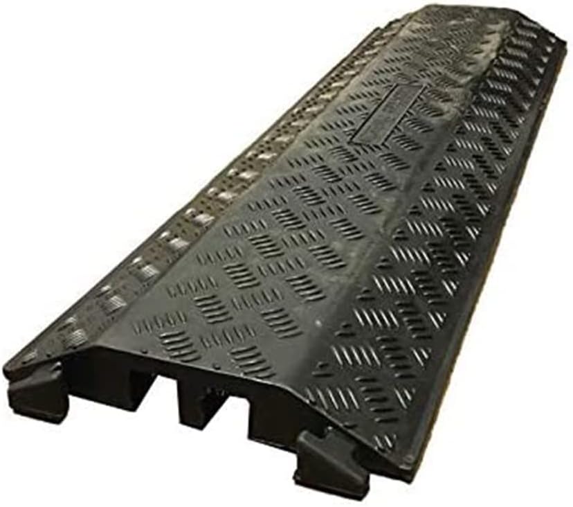 Drop Over Floor Cord Cover 40" 2 Channel Rubber Cable Protector Black A622