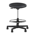 Black Swivel Tech Stool with Chrome Footrest Ring A806910