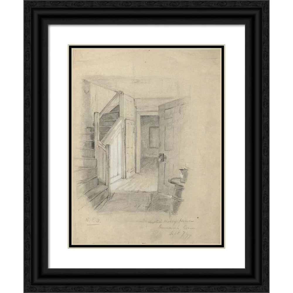 Black Ornate Framed Double Matted Museum Art Print 19x24 M2648