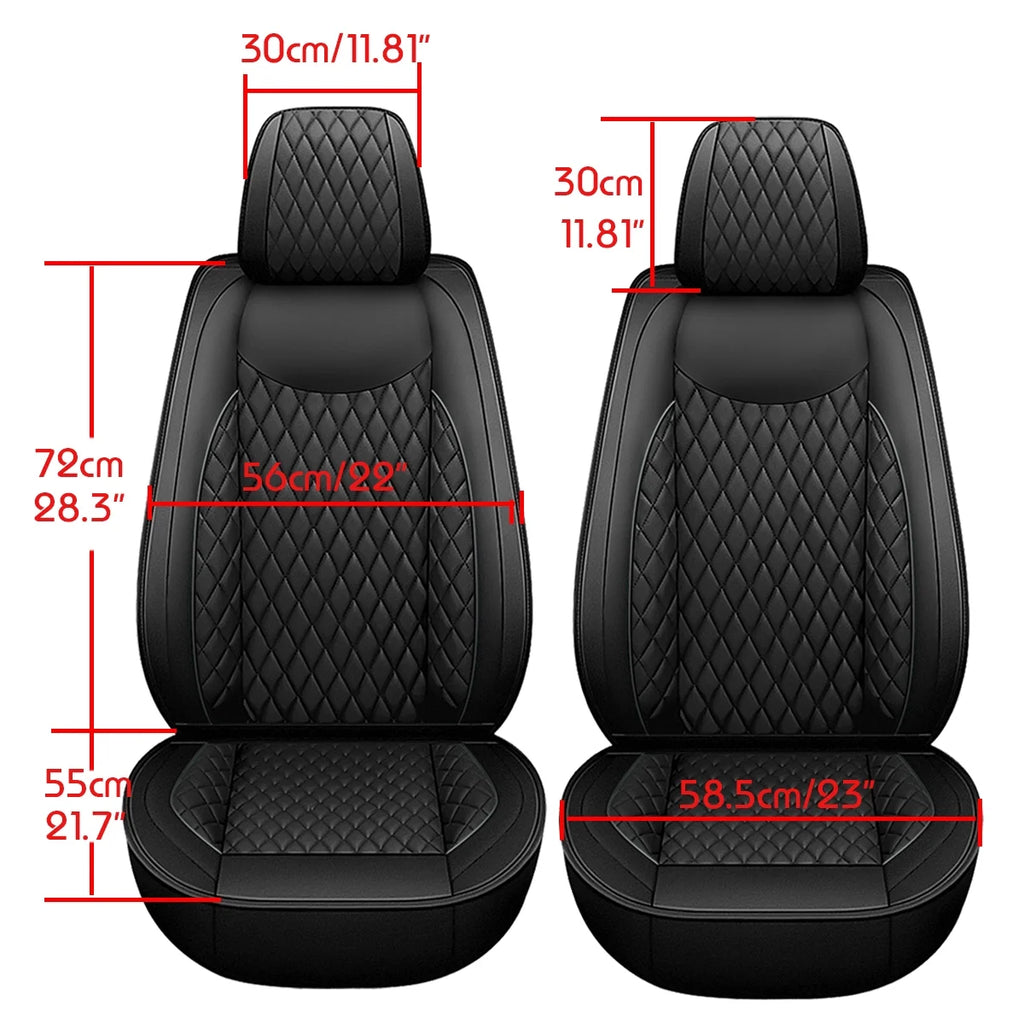 Black Waterproof Leather Full Set Car Seat Cover R61098