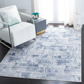 Navy Light Grey Abstract Area Rug 8' x 10' U511