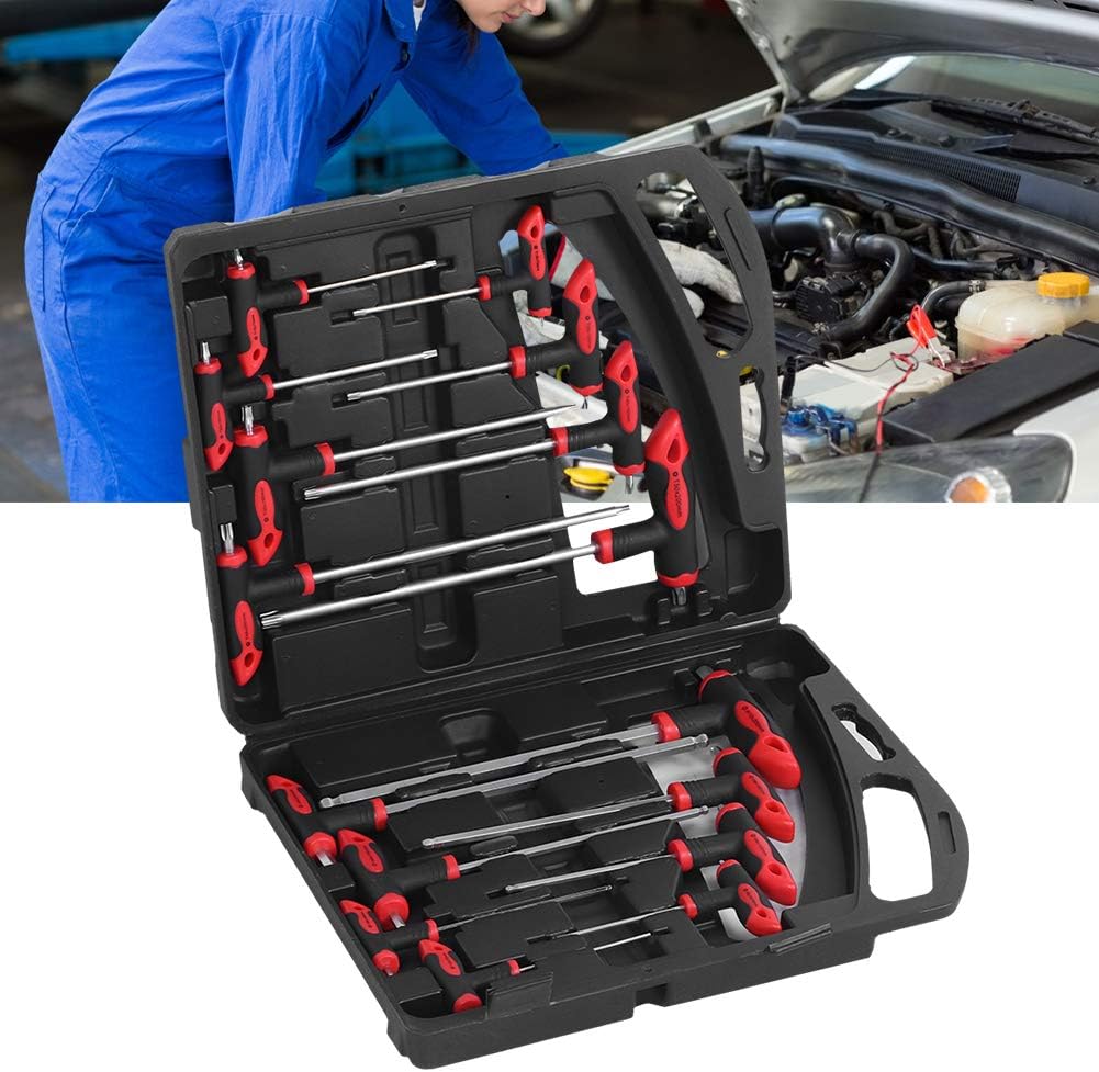 16 pcs T-Handle Hex Wrench Set, Ball End, 75mm-200mm, T10-T50 Q534052