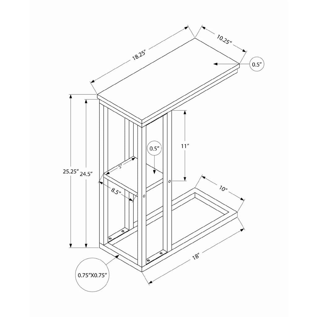 C-shaped Metal Accent Table A45375