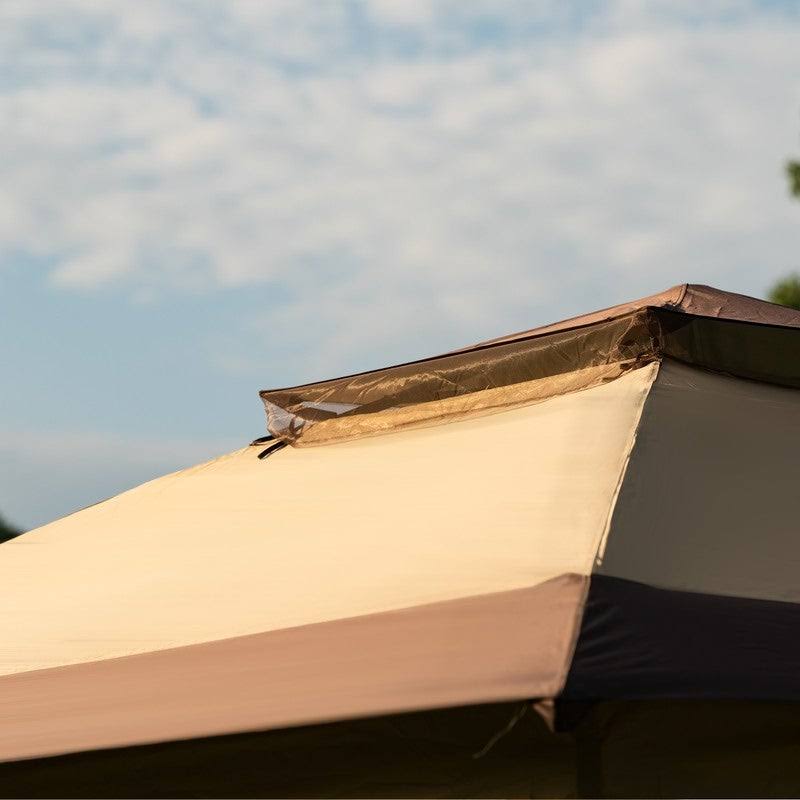 Beige and Brown Pop-Up Gazebo Tent with Mosquito Netting K2391