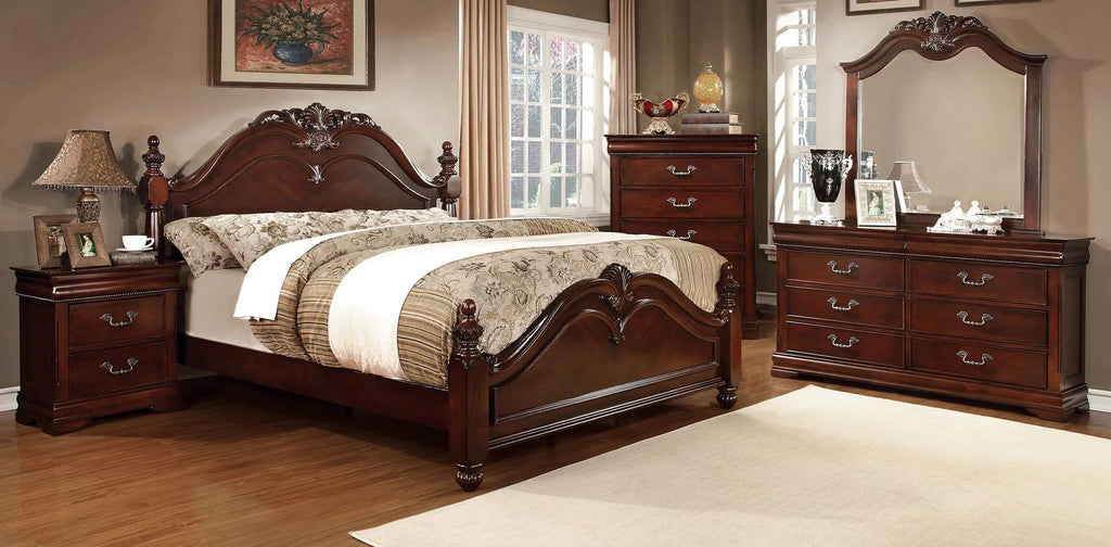 Cherry Solid Wood Queen Bedroom Set 5pcs B414686