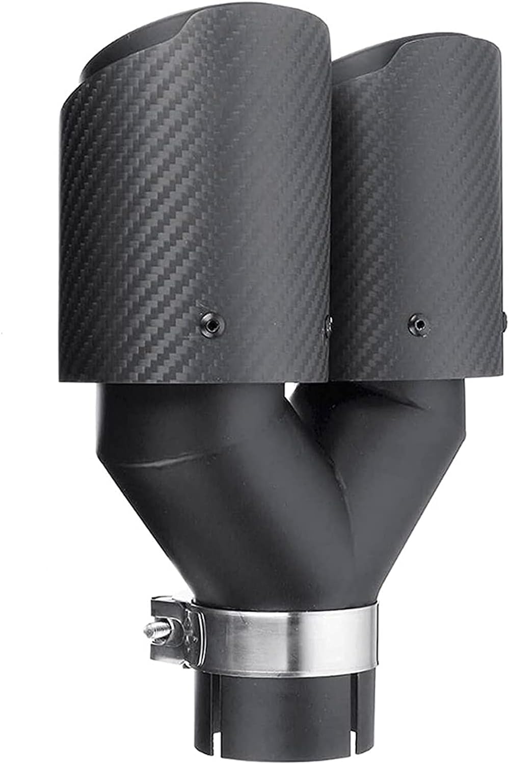 2.5 Inlet 63MM Double Exhaust Tip Carbon Car Tail Tip 3.5 Outlet Glossy Red and Black T8585