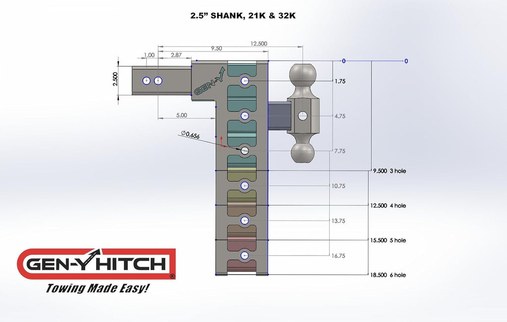 Drop Hitch 3" Receiver Class V 32,000lb Towing Hitch with Dual Hitch Ball, Pintle Lock & 2 3/4" Hitch Pins C342775