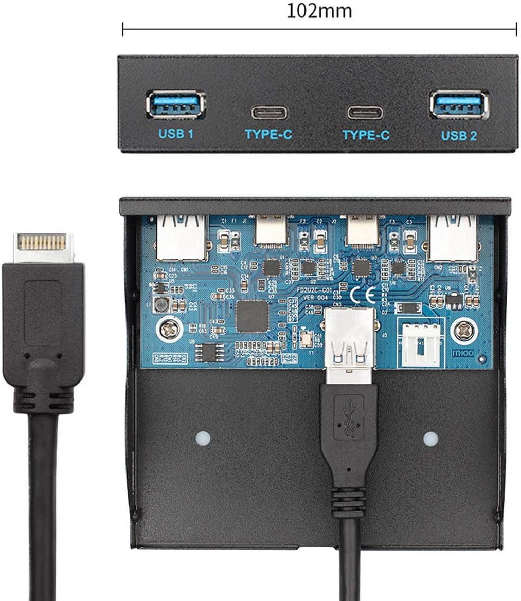 USB 3.1 Front Panel Header to USB-C & USB 3.0 HUB 4 Ports Motherboard Cable T224223