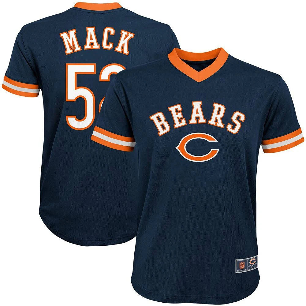 Youth Navy Player Name and Number Mesh V-Neck Top Y160860