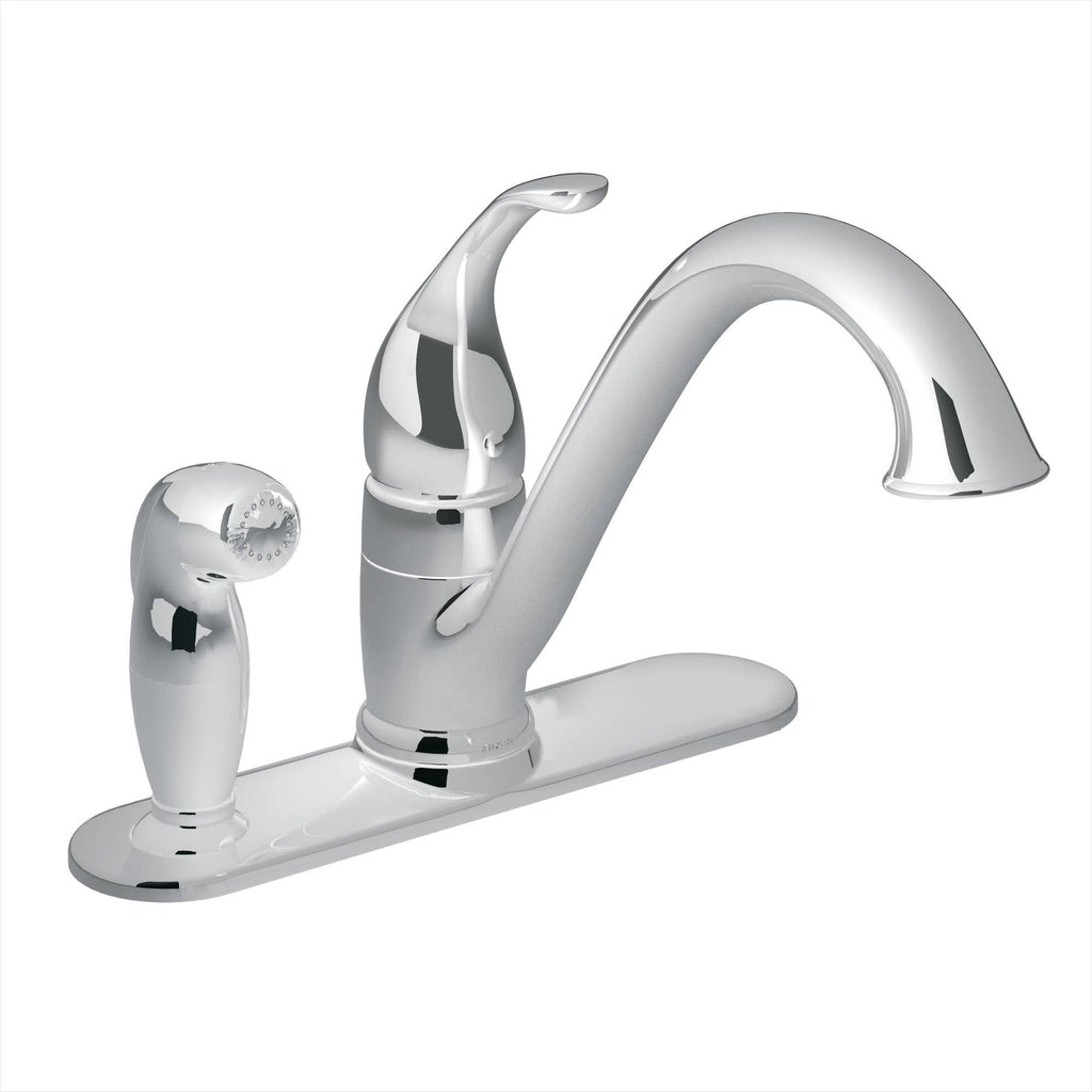 Chrome Single-Handle Kitchen Faucet with Side Spray F248