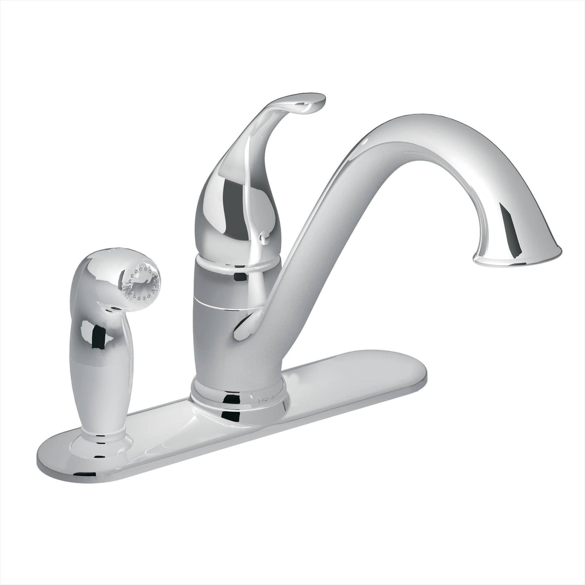Chrome Single-Handle Kitchen Faucet with Side Spray F248