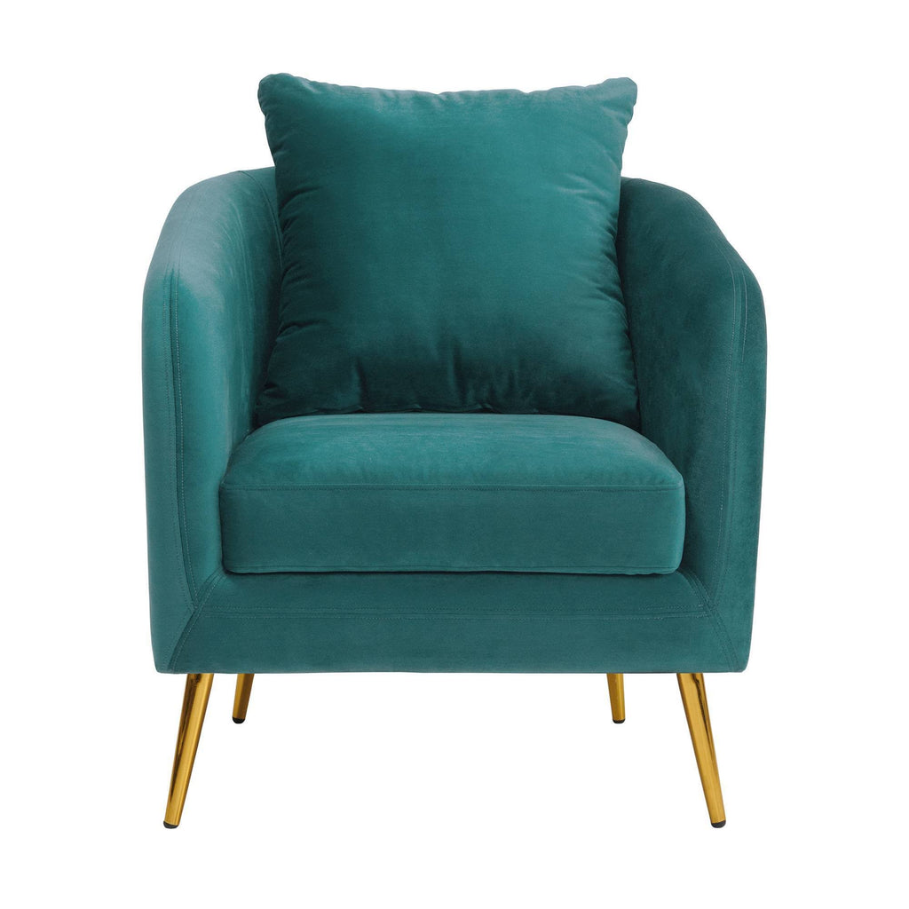 Marine Blue Accent Chair with Gold Legs R72001