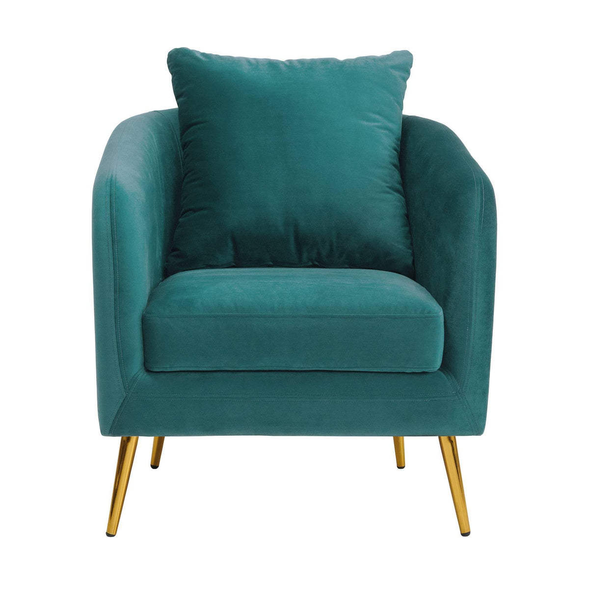 Marine Blue Accent Chair with Gold Legs R72001