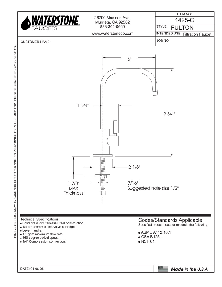 Satin Gold Hot Only Filtration Faucet E1911