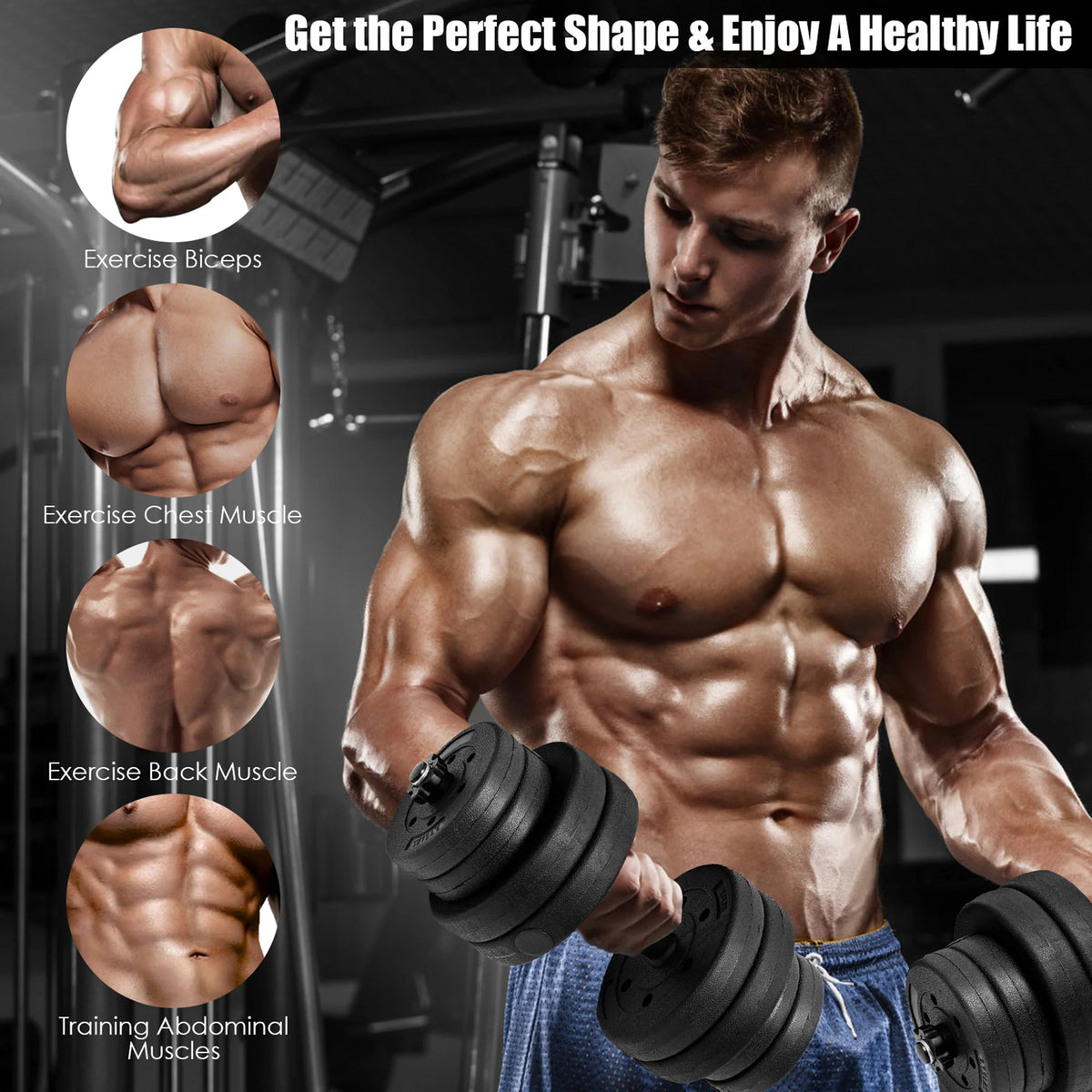 66 Lbs. Adjustable Dumbbell Set E993302