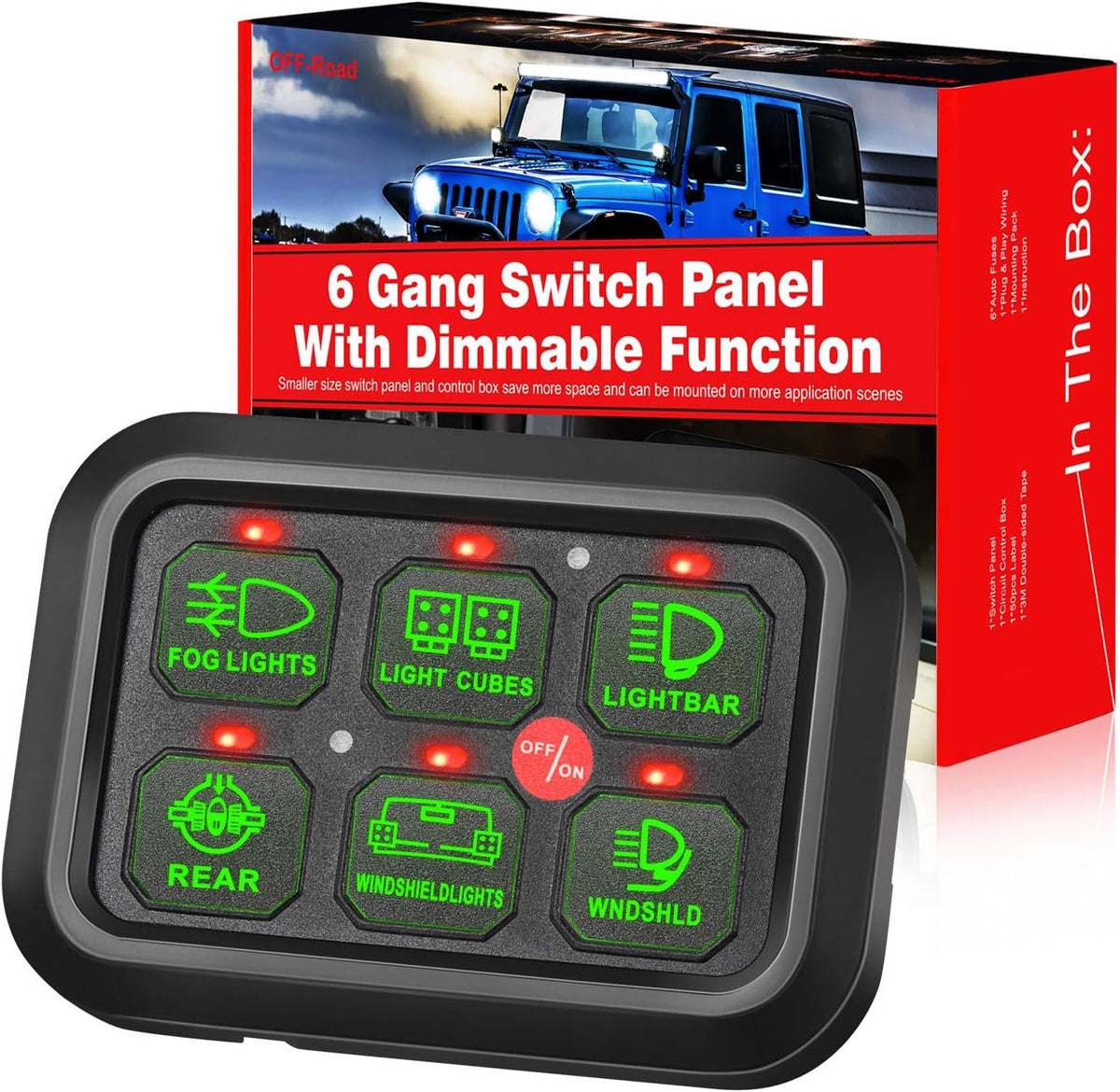 8 Gang LED Switch Panel with Label Stickers C2251