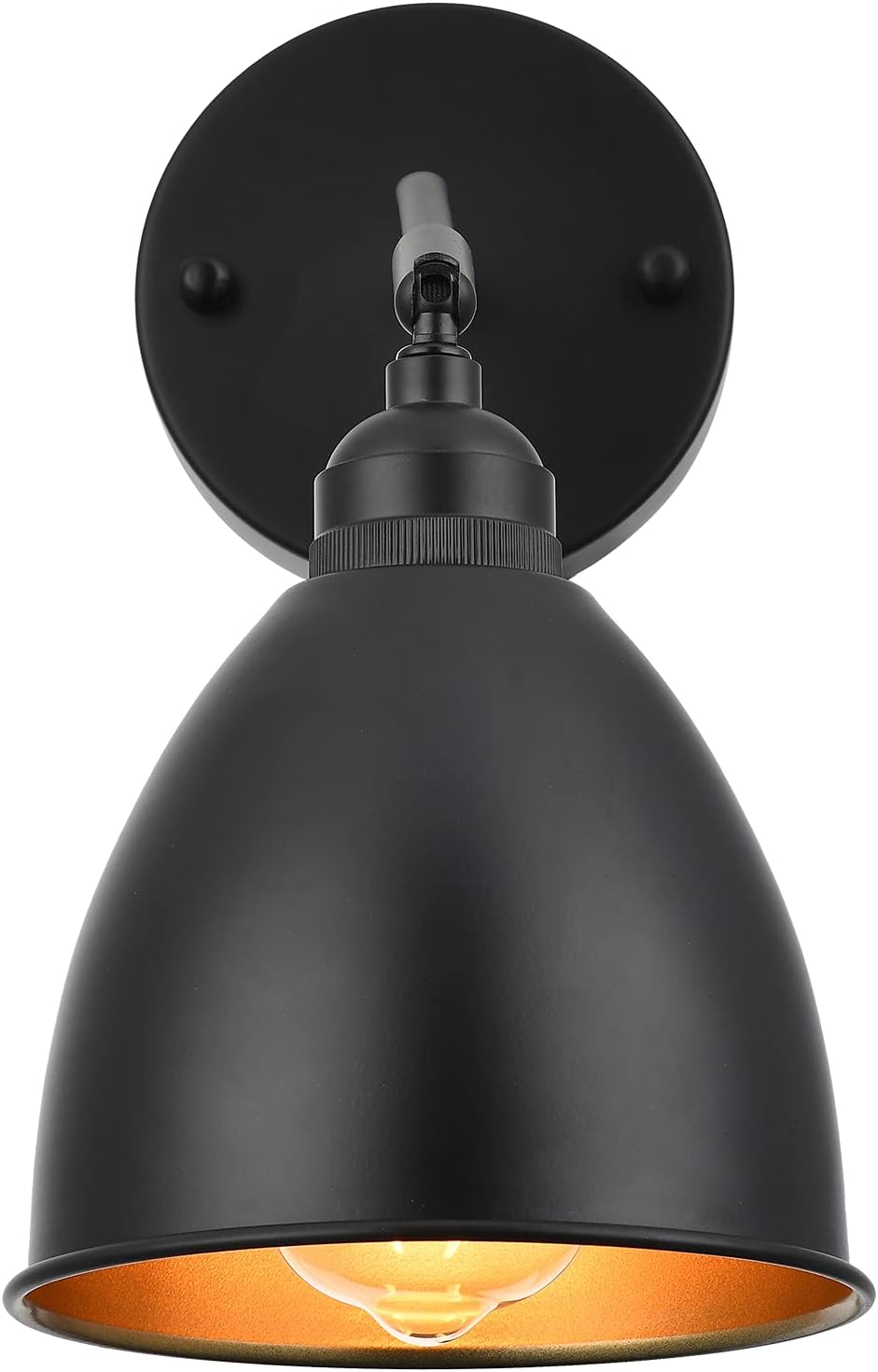 Matt Black Metal Wall Sconce with on/Off Switch D8785