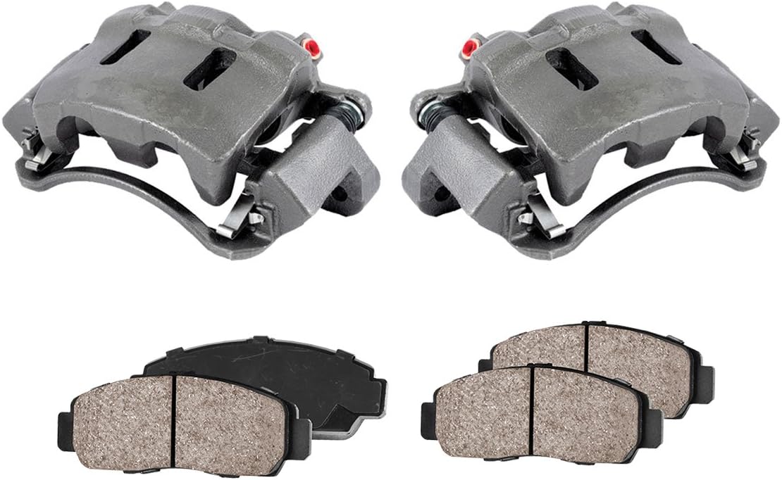 Front Loaded OE Caliper Assembly Set + Ceramic Brake Pads J8526