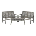 3 Piece Wood Framed Farmhouse Conversation Set T415052