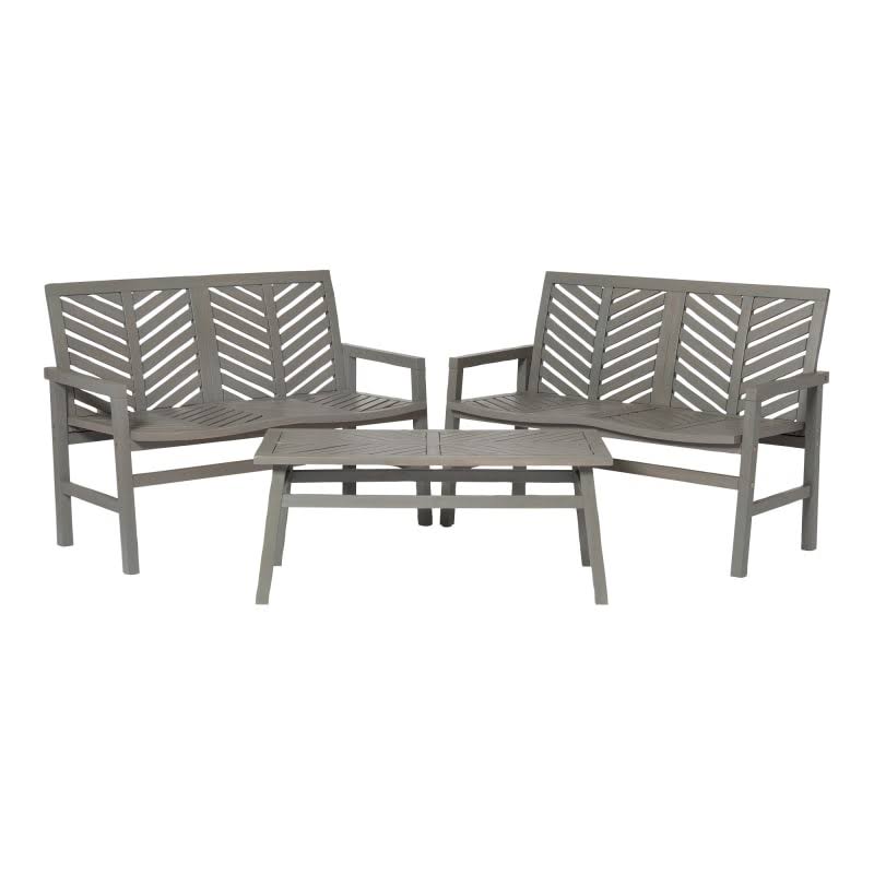 3 Piece Wood Framed Farmhouse Conversation Set T415052