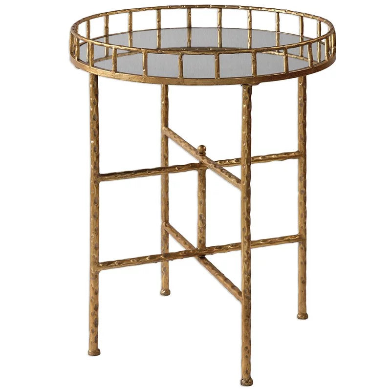 20" Round Mirror Top End Table Set of 2 Z344