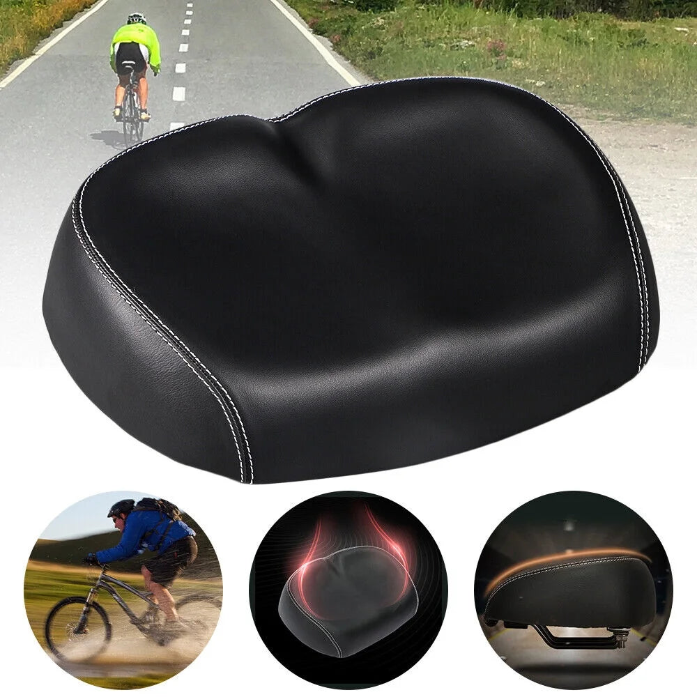 Black PU Pad Noseless Bicycle Seat Cushion M7206